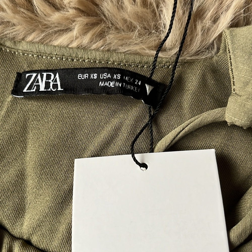 NWT Zara Cut Out Linen Blend Dress - Picture 6 of 13